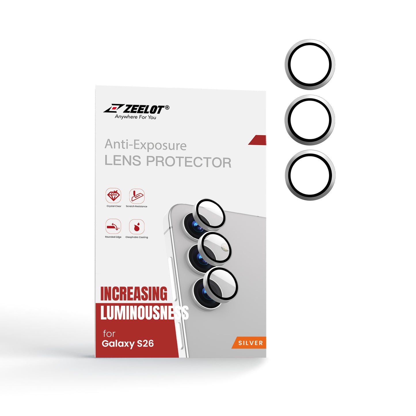 ZEELOT Pishield Series Titanium Alloy Lens Protector for Samsung Galaxy S26 (2026)