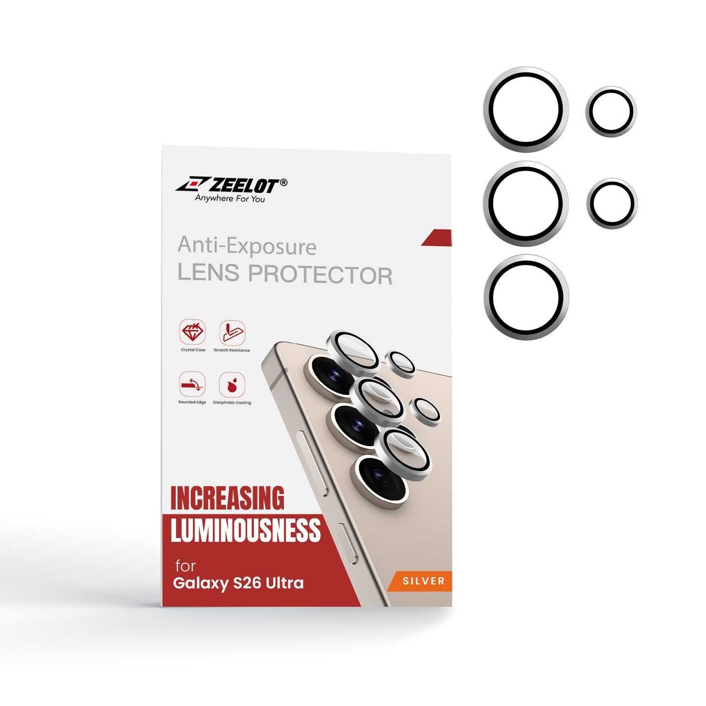 ZEELOT Pishield Series Titanium Alloy Lens Protector for Samsung Galaxy S26 Ultra (2026)