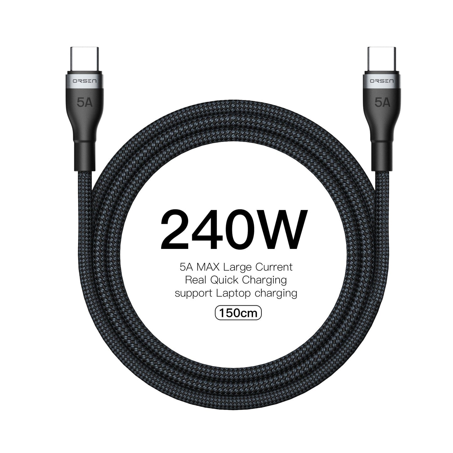 ORSEN S6 240W C-C Quick Charging Cable + Fast Transmission,1.5m