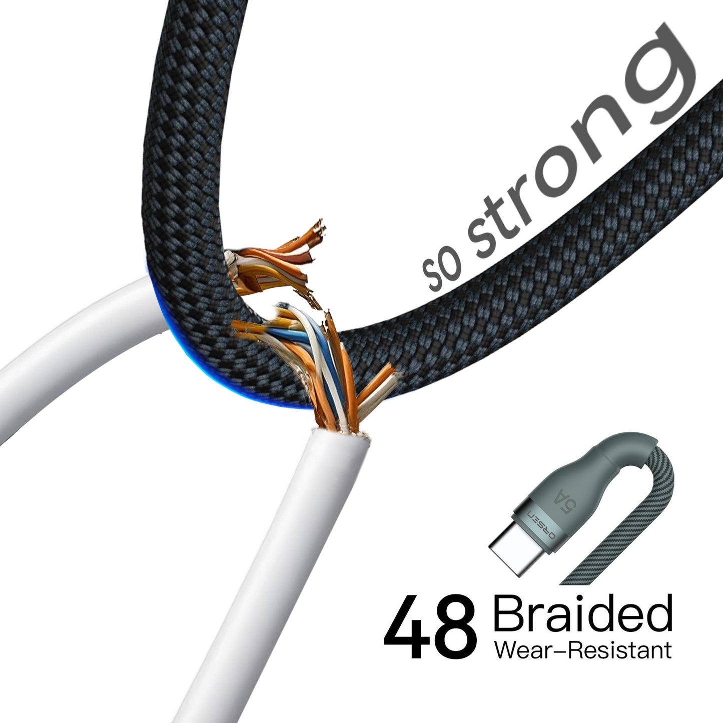 ORSEN S6 240W C-C Quick Charging Cable + Fast Transmission,1.5m