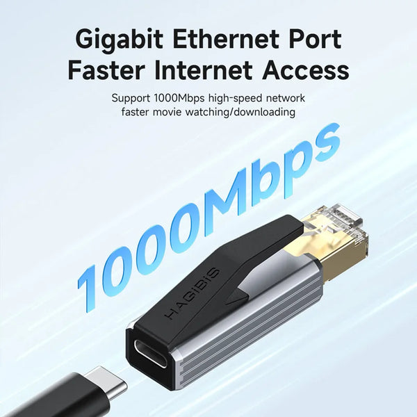 HAGIBIS CR01 USB-C to RJ45 Gigabit Ethernet Adapter