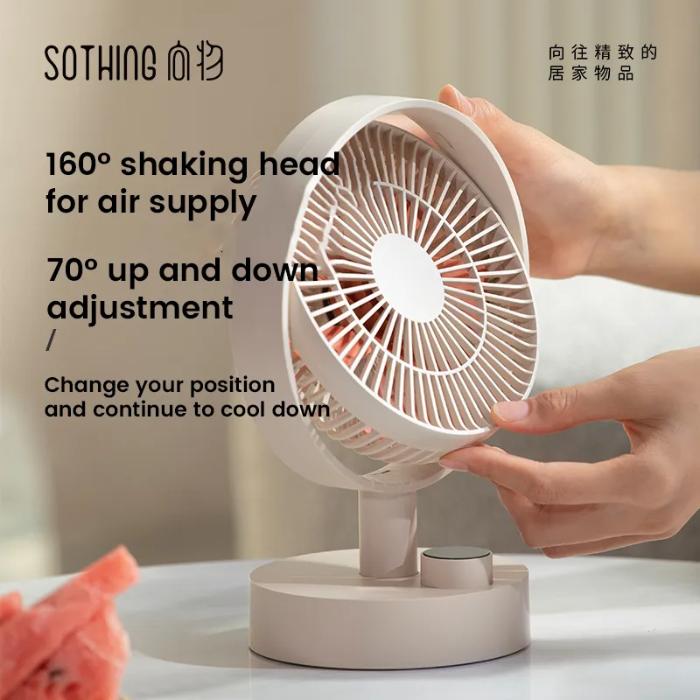 Shop and buy SOTHING Plume Rotation Desktop Adjustable Fan Infinitely adjustable-speed 7 Fan blades 2000mAh battery| Casefactorie® online with great deals and sales prices with fast and safe shipping. Casefactorie is the largest Singapore official authorised retailer for the largest collection of mobile premium accessories.