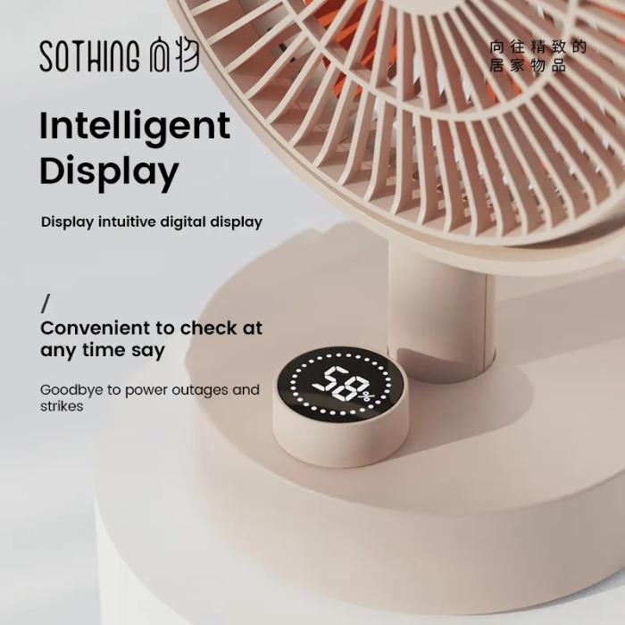 Shop and buy SOTHING Plume Rotation Desktop Adjustable Fan Infinitely adjustable-speed 7 Fan blades 2000mAh battery| Casefactorie® online with great deals and sales prices with fast and safe shipping. Casefactorie is the largest Singapore official authorised retailer for the largest collection of mobile premium accessories.