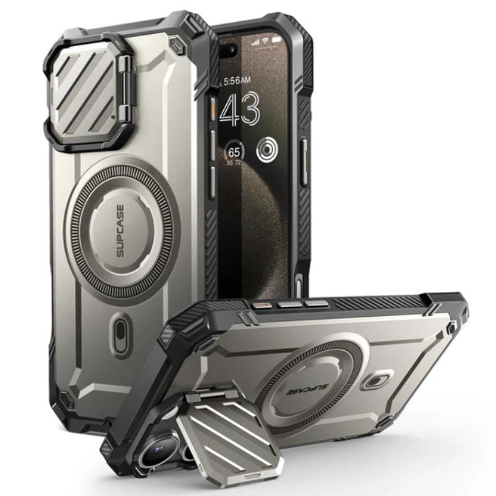 SUPCASE UB Mag XT Magnetic Rugged Case for iPhone 16 Pro 6.3" (2024) with Built-in Camera Cover & Kickstand