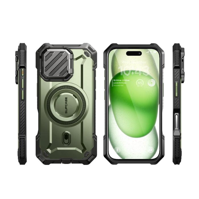 SUPCASE UB Mag XT Magnetic Rugged Case for iPhone 16 Pro 6.3" (2024) with Built-in Camera Cover & Kickstand