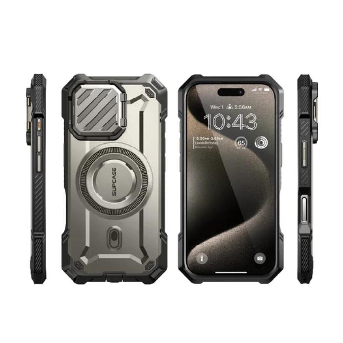 SUPCASE UB Mag XT Magnetic Rugged Case for iPhone 16 Pro 6.3" (2024) with Built-in Camera Cover & Kickstand