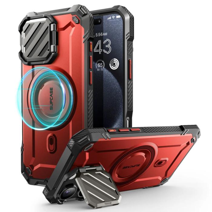 SUPCASE UB Mag XT Magnetic Rugged Case for iPhone 16 Pro 6.3" (2024) with Built-in Camera Cover & Kickstand