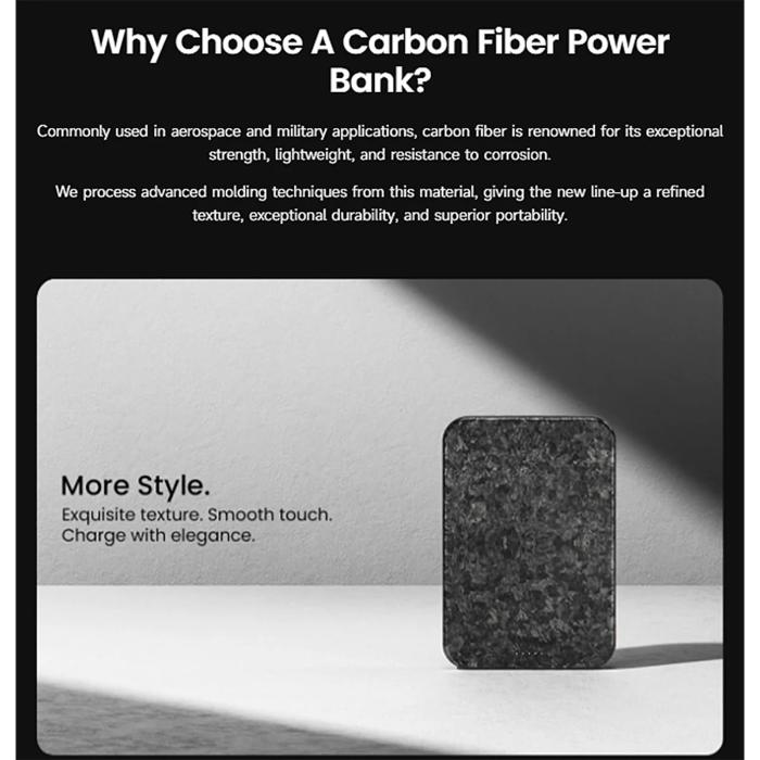 Shop and buy Shargeek Sharge CarbonMag PD 20W USB-C Qi2 Wireless Forged Carbon Fiber Magnetic Power Bank| Casefactorie® online with great deals and sales prices with fast and safe shipping. Casefactorie is the largest Singapore official authorised retailer for the largest collection of mobile premium accessories.