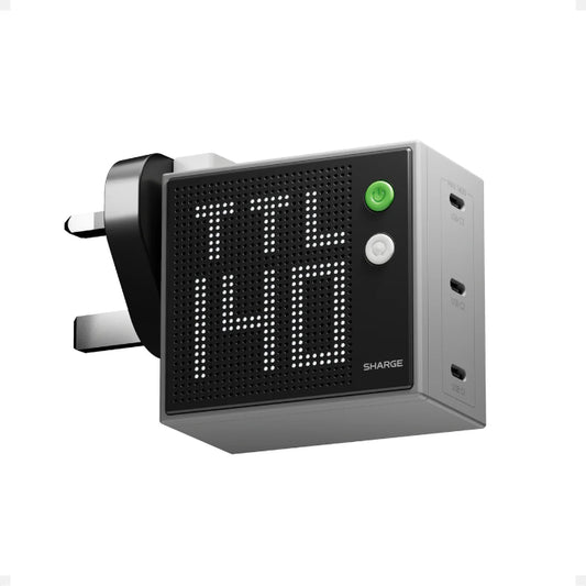 Sharge (Shargeek) Pixel 140W Charger with Matrix Display (UK Plug) – PD3.1 Fast Charging, Triple USB-C Ports GaN Adapter