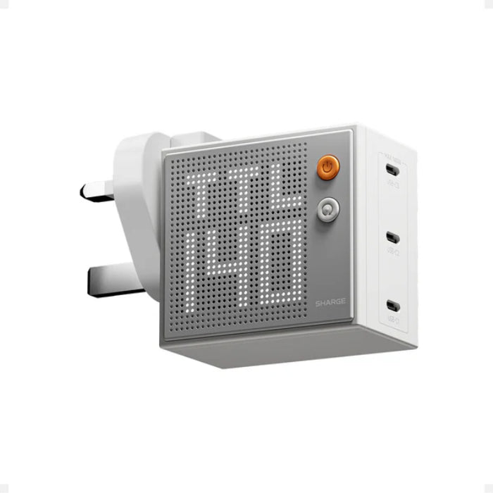 Sharge (Shargeek) Pixel 140W Charger with Matrix Display (UK Plug) – PD3.1 Fast Charging, Triple USB-C Ports GaN Adapter