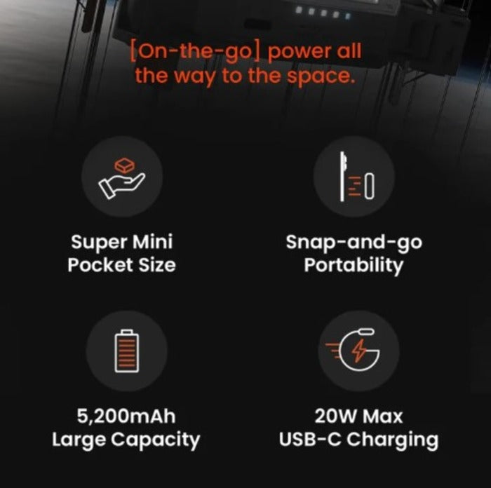 Shop and buy Shargeek Space Elevator 5200mAh 20W Magnetic Wireless Power Bank Wired Fast Charging| Casefactorie® online with great deals and sales prices with fast and safe shipping. Casefactorie is the largest Singapore official authorised retailer for the largest collection of smartphones and mobile premium accessories.