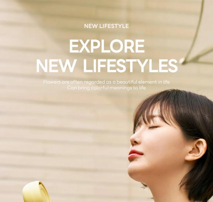 Solove F16 Flower Handheld Fan with Adjustable in Five Level & Battery Digital Display