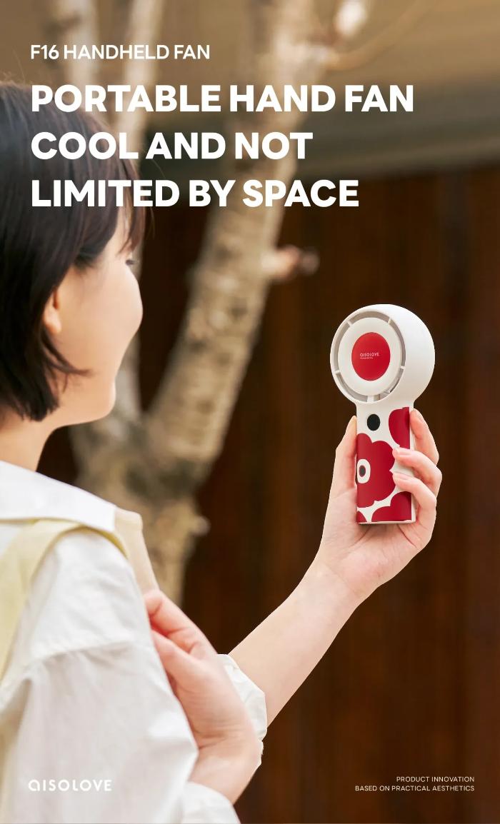 Solove F16 Flower Handheld Fan with Adjustable in Five Level & Battery Digital Display