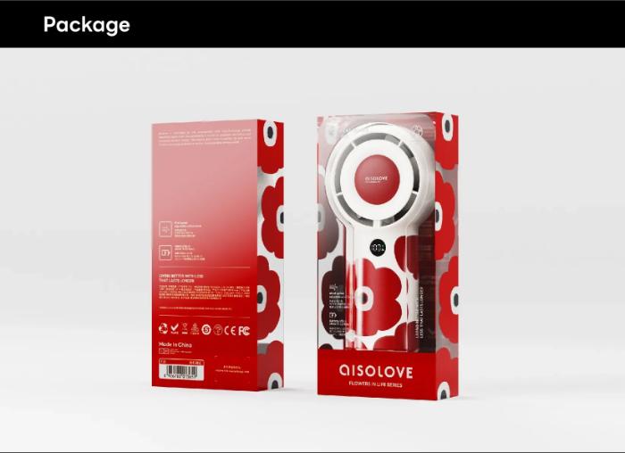 Solove F16 Flower Handheld Fan with Adjustable in Five Level & Battery Digital Display