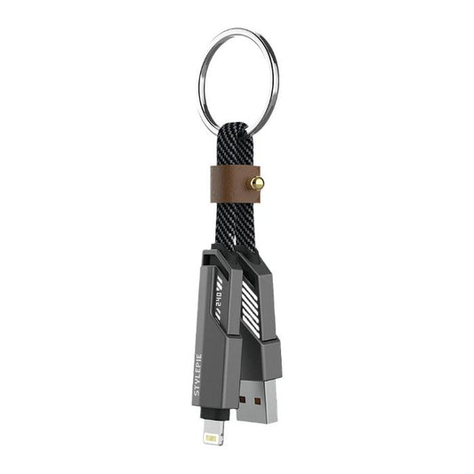 Shop and buy Stylepie C71 240W 4-in-1 Keychain Version Fast Charging Data Cable 6cm USB-A USB-C Lightning| Casefactorie® online with great deals and sales prices with fast and safe shipping. Casefactorie is the largest Singapore official authorised retailer for the largest collection of mobile premium accessories.