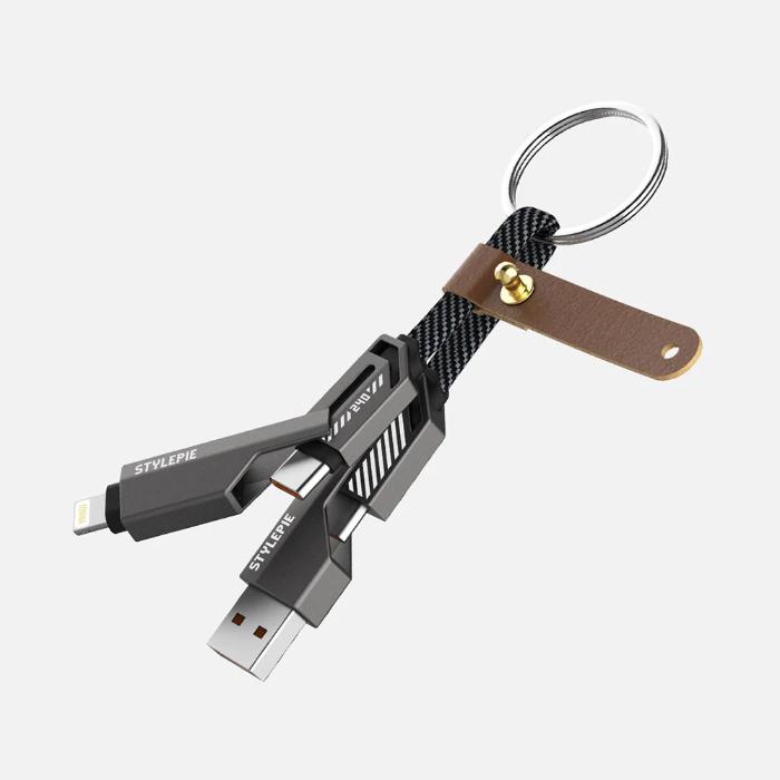 Shop and buy Stylepie C71 240W 4-in-1 Keychain Version Fast Charging Data Cable 6cm USB-A USB-C Lightning| Casefactorie® online with great deals and sales prices with fast and safe shipping. Casefactorie is the largest Singapore official authorised retailer for the largest collection of mobile premium accessories.