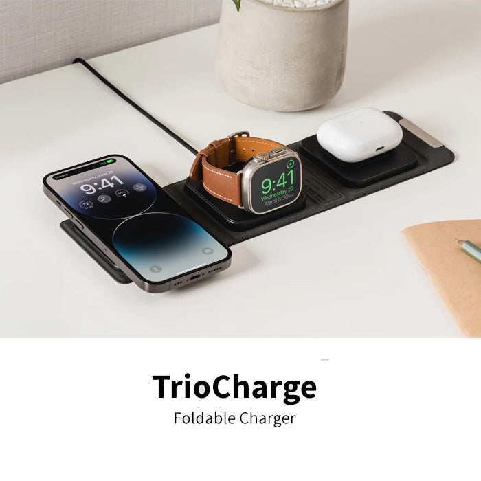 Shop and buy SwitchEasy TrioCharge Portable 3-in-1 Charger Adjustable Portable 15W Smart Wireless Fast Charging| Casefactorie® online with great deals and sales prices with fast and safe shipping. Casefactorie is the largest Singapore official authorised retailer for the largest collection of mobile premium accessories.
