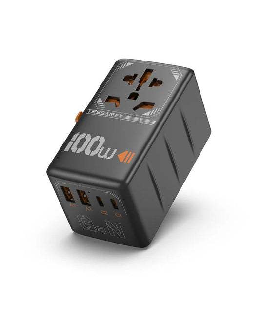Shop and buy TESSAN 100W International Plug Adaptor with 2 USB-C & 2 USB-A Charging Ports Safety Protection| Casefactorie® online with great deals and sales prices with fast and safe shipping. Casefactorie is the largest Singapore official authorised retailer for the largest collection of mobile premium accessories.