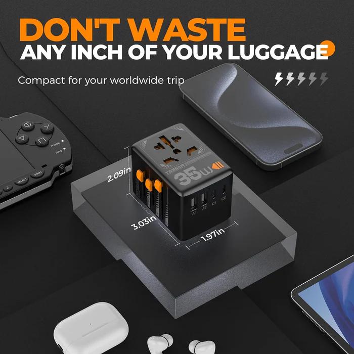 Shop and buy TESSAN 35W International Plug Adaptor with 3 USB-C & 2 USB-A Charging Ports Safety Protection| Casefactorie® online with great deals and sales prices with fast and safe shipping. Casefactorie is the largest Singapore official authorised retailer for the largest collection of mobile premium accessories.