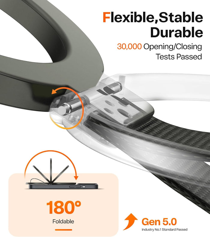 TORRAS OmniRing Braided Strap Magnetic Ring Adjustable Phone Grip & Kickstand