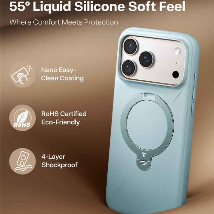 TORRAS Ostand Spin Silicone Case for iPhone 17 Pro 6.3" (2025)