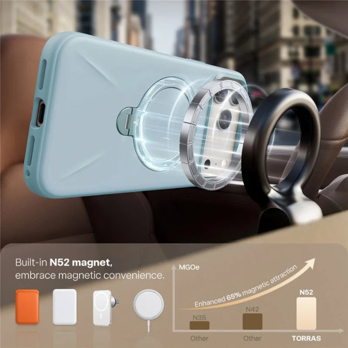 TORRAS Ostand Spin Silicone Case for iPhone 17 Pro 6.3" (2025)