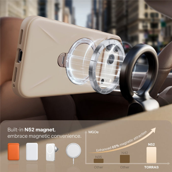 TORRAS Ostand Spin Silicone Case for iPhone 17 Pro Max 6.9" (2025)