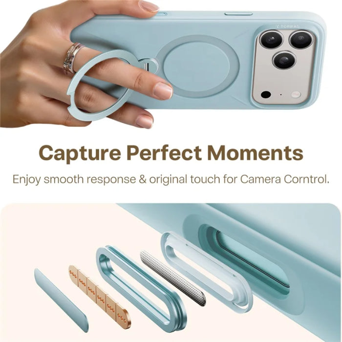 TORRAS Ostand Spin Silicone Case for iPhone 17 Pro Max 6.9" (2025)