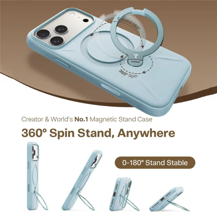 TORRAS Ostand Spin Silicone Case for iPhone 17 Pro Max 6.9" (2025)