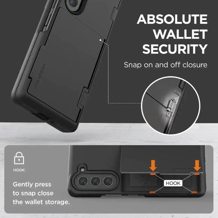 Shop and buy VRS Design Terra Guard Modern Go Case for Samsung Galaxy Z Fold 5 (2023) Card Holder Wallet| Casefactorie® online with great deals and sales prices with fast and safe shipping. Casefactorie is the largest Singapore official authorised retailer for the largest collection of mobile premium accessories.