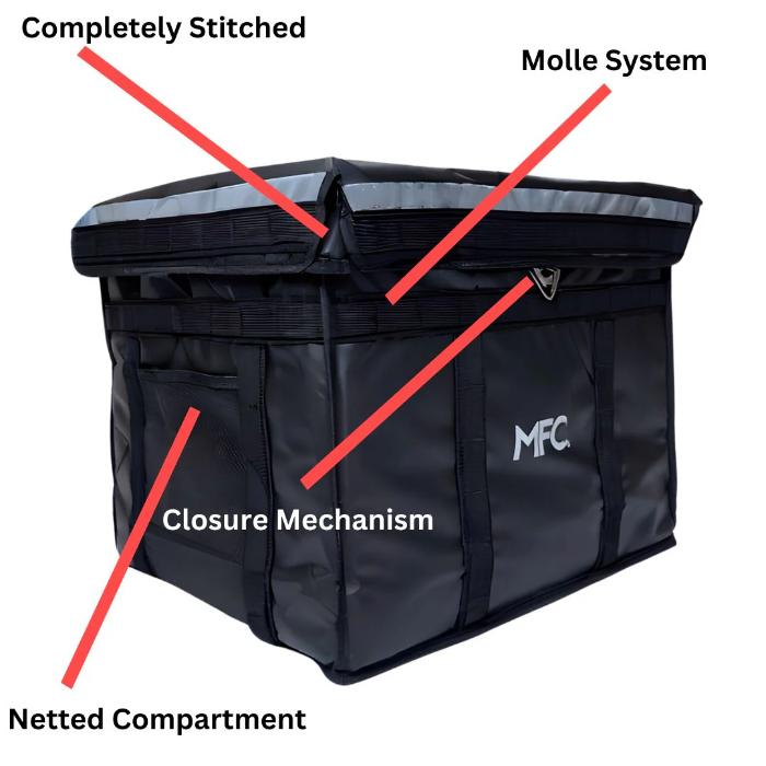 Shop and buy MFC Modular Food Delivery Box Thermal Bag for Food Delivery Riders Safety Lock Feature Molle System| Casefactorie® online with great deals and sales prices with fast and safe shipping. Casefactorie is the largest Singapore official authorised retailer for the largest collection of mobile premium accessories.