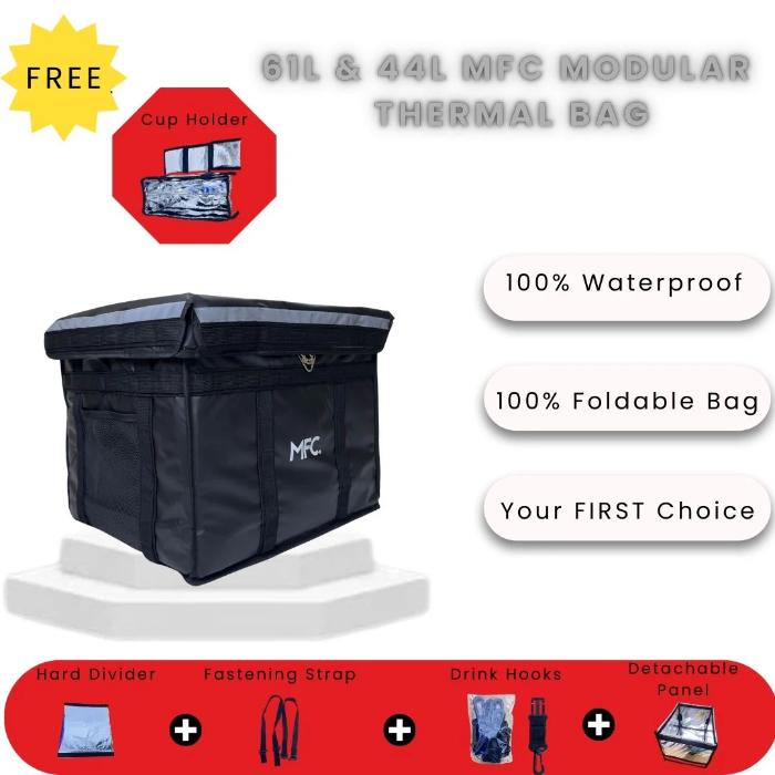 Shop and buy MFC Modular Food Delivery Box Thermal Bag for Food Delivery Riders Safety Lock Feature Molle System| Casefactorie® online with great deals and sales prices with fast and safe shipping. Casefactorie is the largest Singapore official authorised retailer for the largest collection of mobile premium accessories.