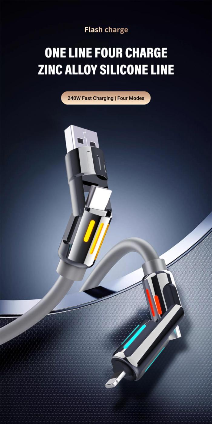 Shop and buy XIAOSHANG 240W 4-in-1 Liquid Silicone Super Fast Charging Data Cable 1.5m USB-A USB-C Lightning| Casefactorie® online with great deals and sales prices with fast and safe shipping. Casefactorie is the largest Singapore official authorised retailer for the largest collection of mobile premium accessories.