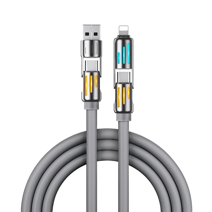 Shop and buy XIAOSHANG 240W 4-in-1 Liquid Silicone Super Fast Charging Data Cable 1.5m USB-A USB-C Lightning| Casefactorie® online with great deals and sales prices with fast and safe shipping. Casefactorie is the largest Singapore official authorised retailer for the largest collection of mobile premium accessories.