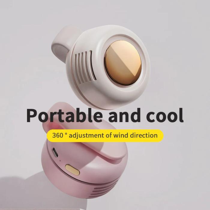 White ZEELOT MF019 Small Whirlwind Bladeless Fan with text on a light gray background