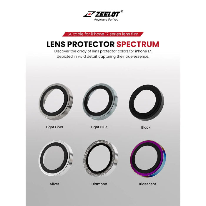 ZEELOT Pishield Titanium Alloy Lens Protector for iPhone 17 6.3" (2025)