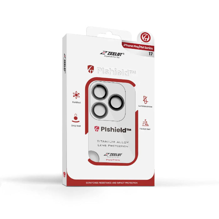 ZEELOT Pishield Titanium Alloy Lens Protector for iPhone 17 Pro 6.3"/17 Pro Max 6.9" (2025)