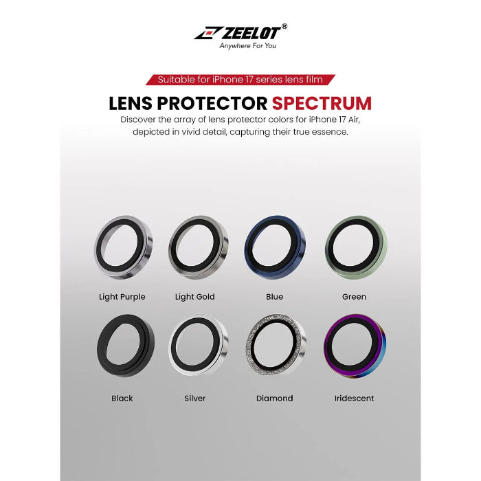 ZEELOT Pishield Titanium Alloy Lens Protector for iPhone Air 6.5" (2025)