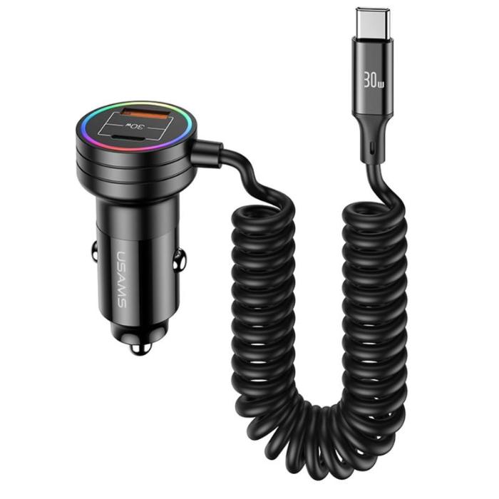 Shop and buy ZEQI US-CC167 60W Dual Port Car Charger with 30W Spring Cable compatible with Fast Charging technology| Casefactorie® online with great deals and sales prices with fast and safe shipping. Casefactorie is the largest Singapore official authorised retailer for the largest collection of mobile premium accessories.