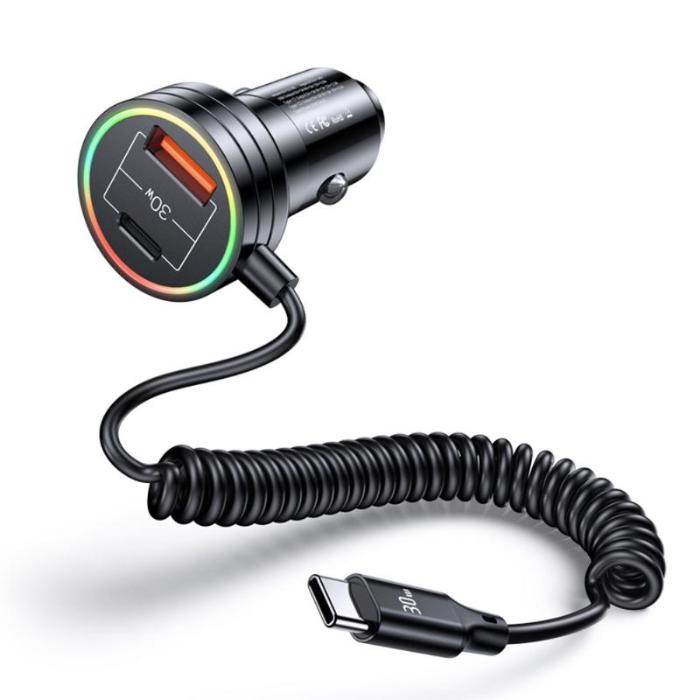 Shop and buy ZEQI US-CC167 60W Dual Port Car Charger with 30W Spring Cable compatible with Fast Charging technology| Casefactorie® online with great deals and sales prices with fast and safe shipping. Casefactorie is the largest Singapore official authorised retailer for the largest collection of mobile premium accessories.