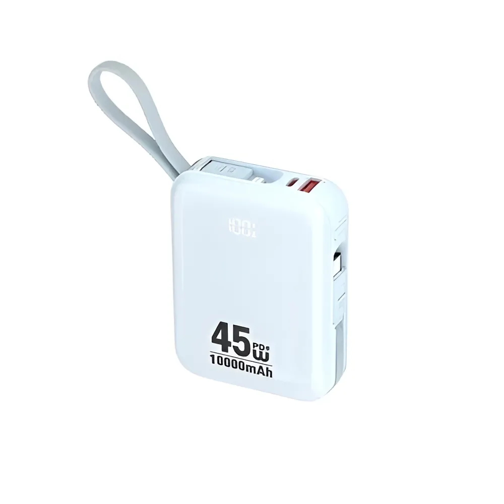 MXD 45W Fast Charging Power Bank with Dual Built-in Cables