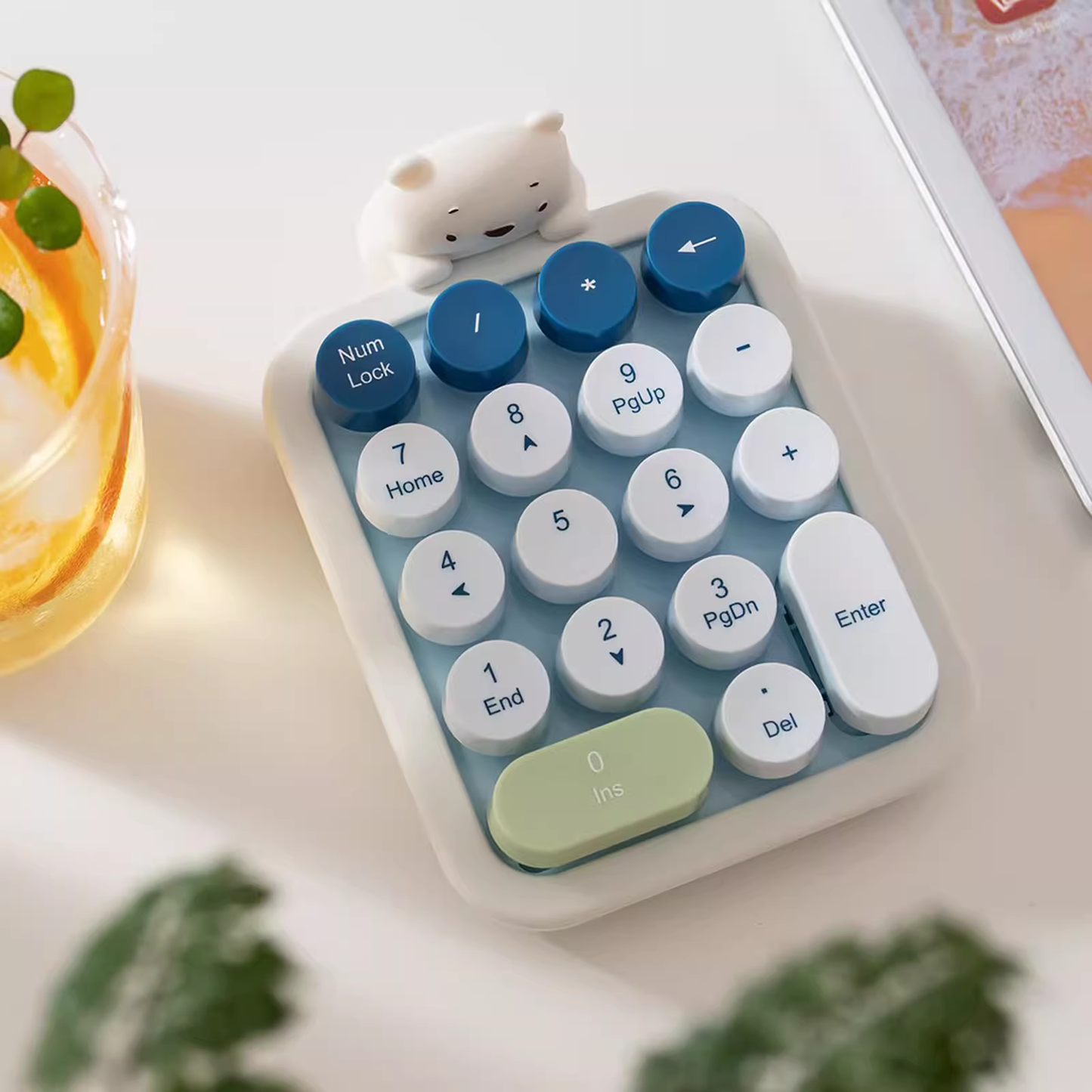 MOFII 520 Series Bluetooth Wireless Numeric Keyboard,18 Keys, Colorful Blue