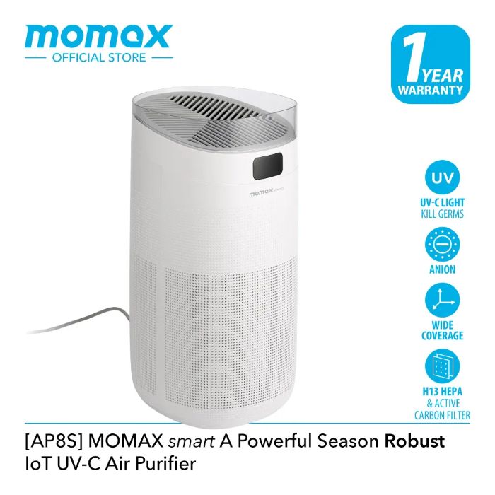 Shop and buy Momax AP8SUKW Robust IoT UV-C Air Sanitizing Purifier (Kills Airborne Germs) Reduce Pollution| Casefactorie® online with great deals and sales prices with fast and safe shipping. Casefactorie is the largest Singapore official authorised retailer for the largest collection of mobile premium accessories.