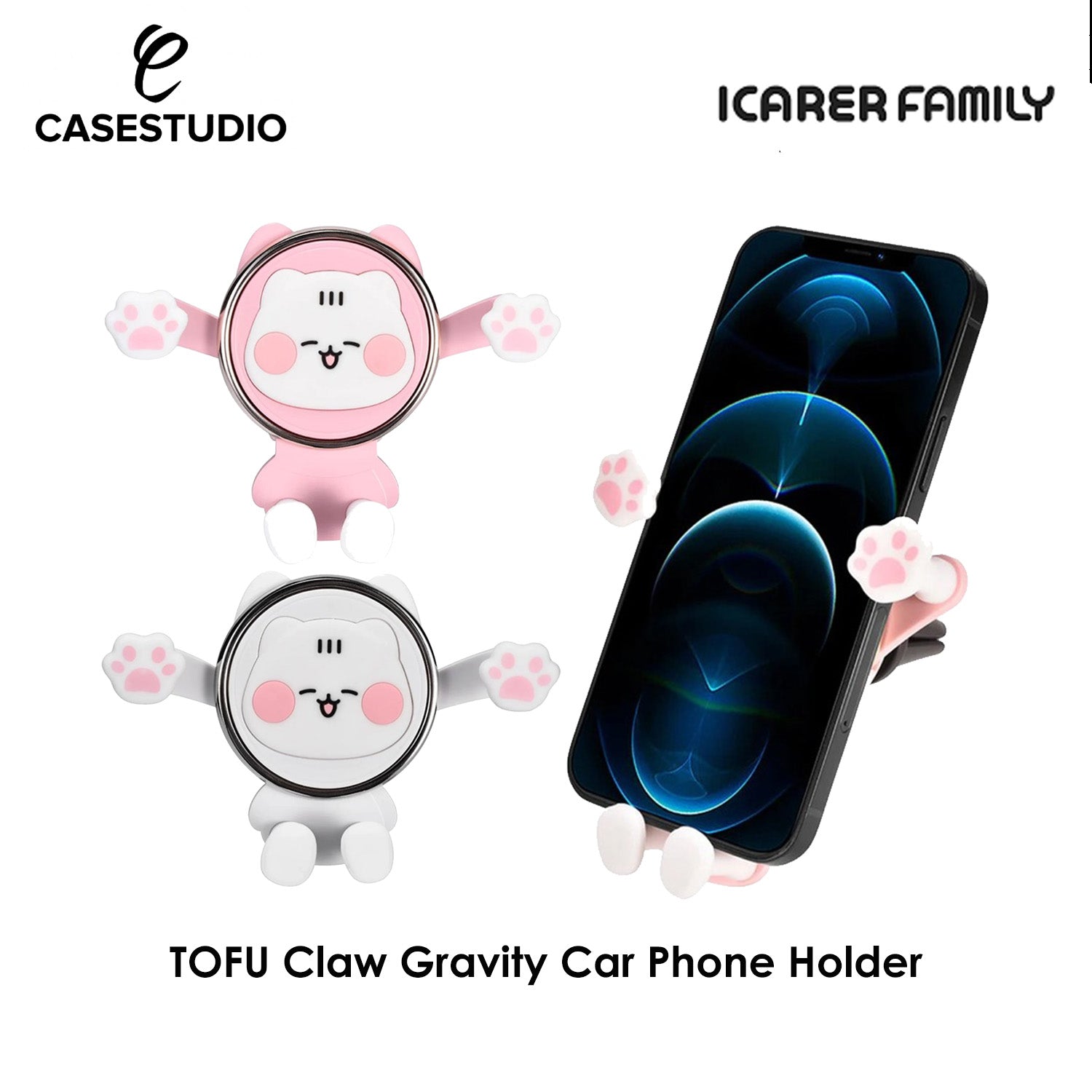 Shop and buy iCarer Family® TOFU Claw Gravity Car Phone Holder Gravity linkage and flexible Air Vent Mount| Casefactorie® online with great deals and sales prices with fast and safe shipping. Casefactorie is the largest Singapore official authorised retailer for the largest collection of mobile premium accessories.