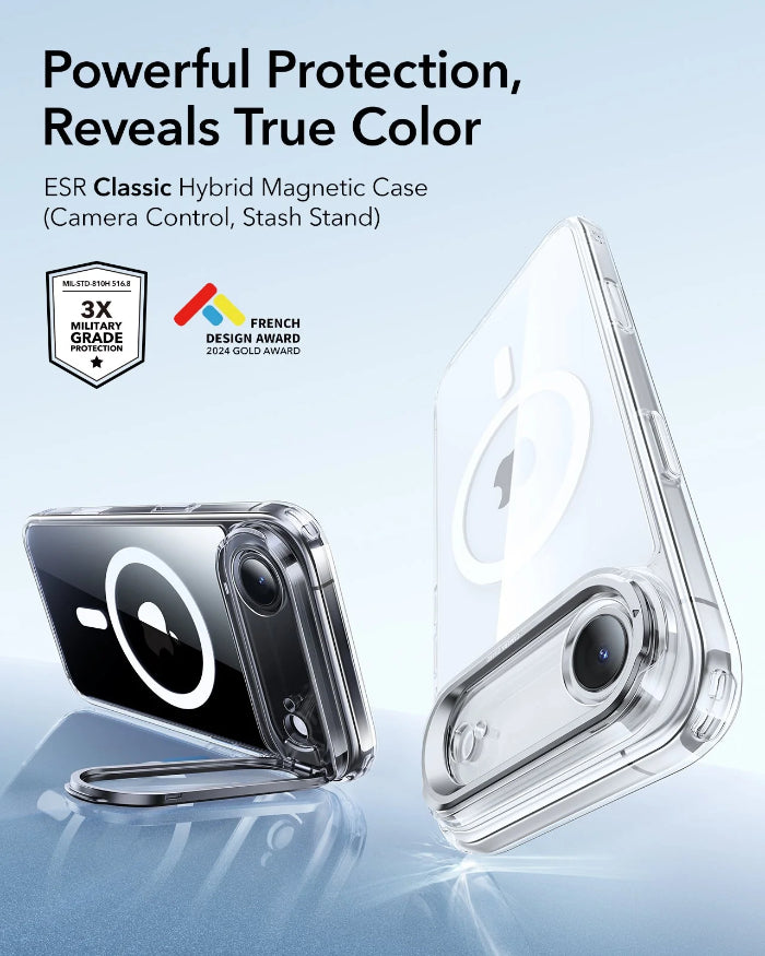 ESR Classic Hybrid Magnetic Case for iPhone Air 6.5" (2025) with Stash Stand