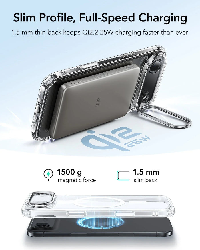 ESR Classic Hybrid Magnetic Case for iPhone Air 6.5" (2025) with Stash Stand