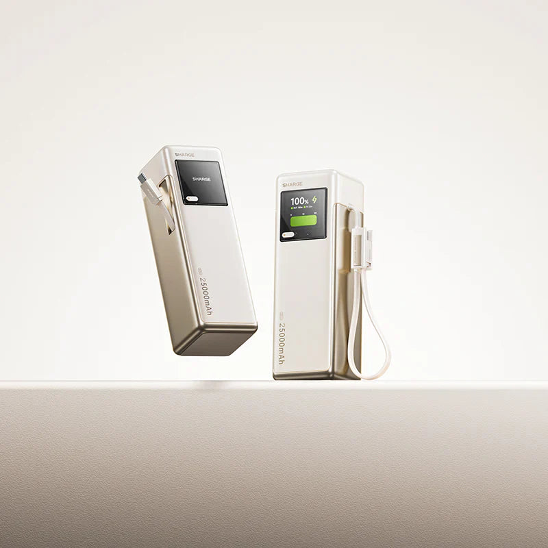 SHARGE HyperTower 170W 25,000mAh Power Bank With Built in 2 CC Cable