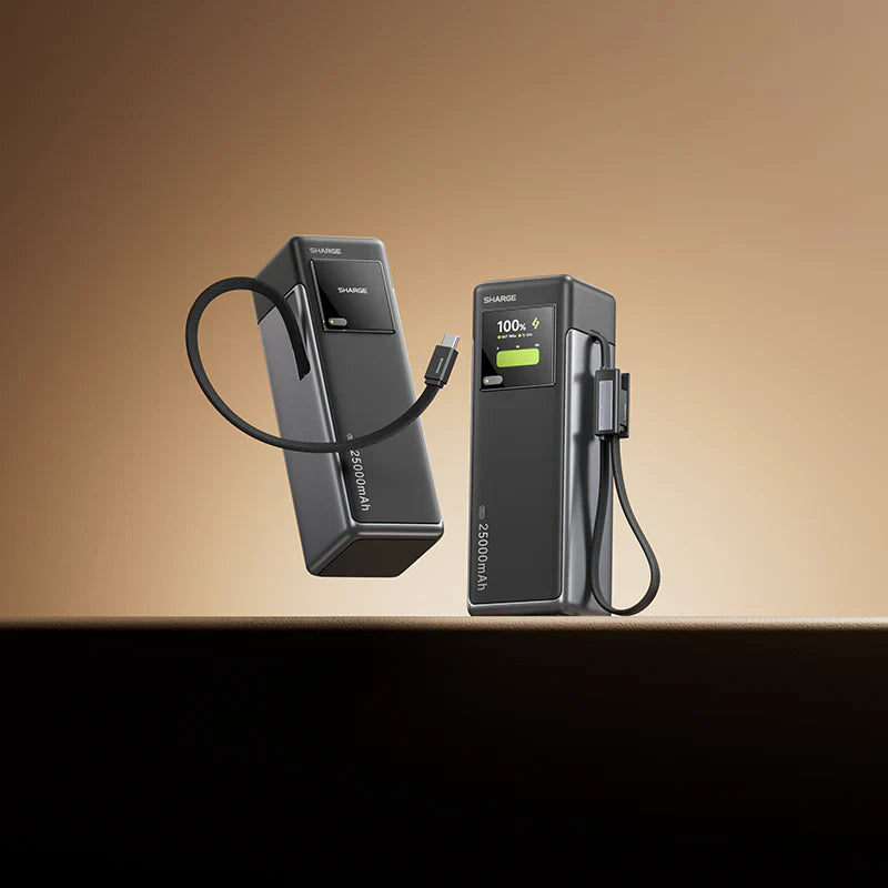SHARGE HyperTower 170W 25,000mAh Power Bank With Built in 2 CC Cable