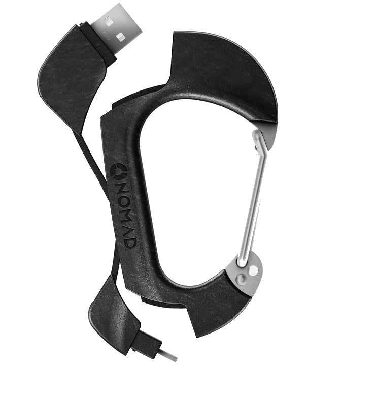 Shop and buy Nomad Carbon Fiber Carabiner with USB-A to Lightning Cable Connector charge and sync Apple MFi| Casefactorie® online with great deals and sales prices with fast and safe shipping. Casefactorie is the largest Singapore official authorised retailer for the largest collection of mobile premium accessories. 