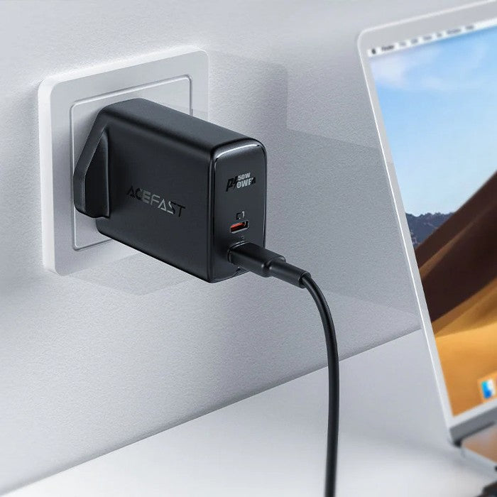 Shop and buy ACEFAST A32 PD 50W GaN USB-C Dual Port Charger Power Delivery fast Charging UK Plug Safety Protection| Casefactorie® online with great deals and sales prices with fast and safe shipping. Casefactorie is the largest Singapore official authorised retailer for the largest collection of mobile premium accessories.